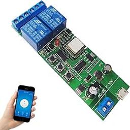 REES52 WiFi Wireless Inching Relay Monentary/Self-locking Switch Module DIY Smart Garage Door Opener DC 5-32V AC90-260V Ewelink App iOS/Andriod Compatible With Alexa Echo Google home IFTTT (ST-DC2)-0