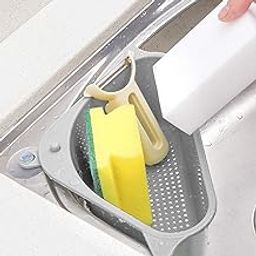 CREDLY Plastic Multi Functional Kitchen Triangle Sink Filter Corner Sink Drain Strainer Basket Grey Pack Of 1, ?25.3 Centimeters, 13.5 Centimeters-picture-15