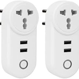 Anvith Technology Solutions 16A WiFi + Bluetooth Smart Plug | Energy Monitoring | Compatible with Alexa & Google Assistant | Voice Control | Ideal for ACs, Geysers, Water Pumps | Pack of 15-15