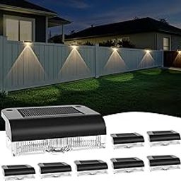 A.bigwhale Solar Fence Lights Outdoor, LED Solar Deck Light Waterproof, 8 Pack Balcony Lights Outside Solar Powered for Outdoor Stairs, Step, Railing, Yard, Patio Decor, Warm White-image-30