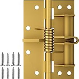Whixant 3 in 1 Automatically Door Hinge Lock, Automatic Self-Closing Door Hinges Heavy Duty Spring Door Closer, 90 Degrees Positioning Spring Hinge (Golden)-image-96