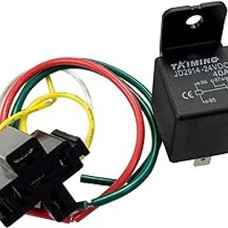 IVELECT 40A 24V Heavy Duty 5 Pin SPDT Relay with Prewired Base Socket Holder for Automotive Car-1