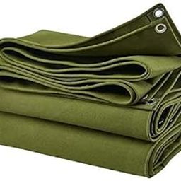 Heavy Duty Canvas Tarps, Waterproof Tarpaulin 500 GSM UV Resistant, Rustproof Grommets, Reinforced Edges & Multiporpuse Use Green (Size 9 ft x 8 ft)-image-49