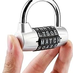 Code Lock Padlock Password Lock Superfine Quality Combination for Locker Gym (Silver)-image-4