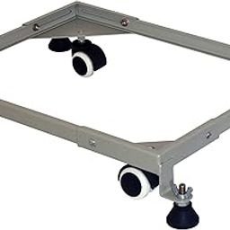 D&V ENGINEERING - Creative in innovation Metal Movable & Adjustable Base Heavy Duty Front/Top Load Washing Machine Trolley/Refrigerator Stand/Dishwasher Metal Stand (Grey)-picture-2