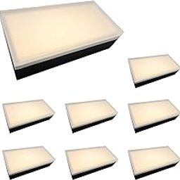 LUMENGY - Paving Lamp 4x8 Inch Brick Lighting 2700K for Pavers, Driveway, Yard and Garden, 12V Waterproof IP67, Driving Rating (8 Pack)-image-39