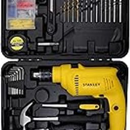 STANLEY SDH550KP 550W 10mm Corded Single Speed Hammer Drill Machine and Hand Tool Kit (120-Pieces) - Includes Hammer Drill, Measurement Tape, Drill Bits, Hammer, 1 Year Warranty, YELLOW & BLACK-11