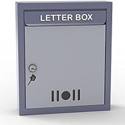 HaveIt® Multipurpose Steel Metal Letter Box/Post Box for Gate Home and Office with Lock Table Top or Wall Mount (Grey)-image-18
