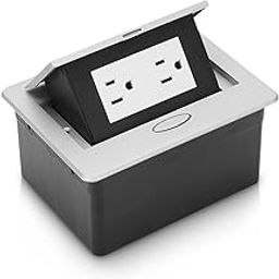 Pop Up Power Strip, US Standard 110-240V High Density Aluminum Alloy and PC Waterproof Sealing Ring Desktop Socket, Hidden Outlet Table Connection Box Desktop Socket for Countertop-picture-3
