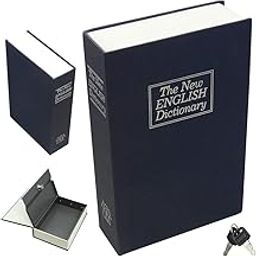 Book Safe Home Dictionary Diversion Safe Lock Box with Key Lock, Black Large,Size 18 X 12 X 5.5 cm-16