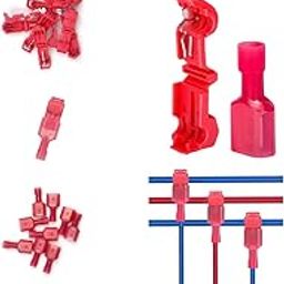 Durvient.com® T Tap Wire Automotive Connectors Red 22-18AWG Waterproof Wire Splice Quick Disconnect Insulated Male Electrical Terminal (Pack of 10)-picture-15