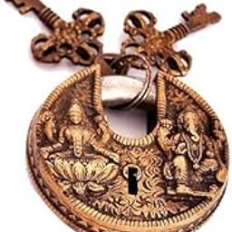 AONA Vastu Antique Gold Lock Goddess Lakshmi and Lord Ganesha-image-56