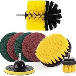 Gopinath Autolink 8pcs Power Drill Scrubber Brush Set, Drill Brush Attachment Set, Scrubber Brush Scrub Pads for Bathroom,Surfaces, Floor, Tub, Shower, Tiles Without Drill Machine-image-85