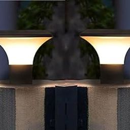 Keypkus Grey Metal Outdoor Gate Light for Pillar, Waterproof Modern Lamp with B22 Holder, (Bulb not Included) Decorative Boundary Wall Light, Pack of 2-image-91