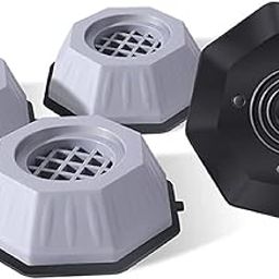 E-COSMOS Washer Dryer Anti Vibration Pads with Suction Cup Feet, Fridge Washing Machine Leveling Feet Anti Walk Pads Shock Absorber Furniture Lifting Base (Pack of 4) (Grey)-image-11