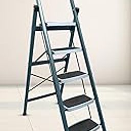 FORTUNE 5 Step Ladder for Home – Foldable Ladder with 150kg Capacity, Heavy Duty, Compact, Durable, Anti-Slip Plastic, Indoor/Outdoor Purpose (Gray)-image-80