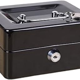 Lyla Metal Cash Storage Box with Key Lock for Stores, Lockers, Cabinets Versatile Black-18