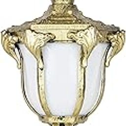 Incandescent® Victorian Style Outdoor Post Light, Antique Gold Finish, Frosted Glass Lantern, Waterproof Gate Lamp-picture-5