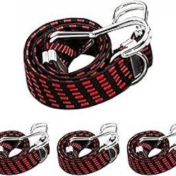 STHIRA® 4Pcs Bungee Cords for Motorcycle, 3.3ft High Elasticity Luggage Strap for Bike Motorcycle with Metal Hooks, Versatile Bike Luggage Rope for Cargo, Travel, Carrier Bag, Roof Accessories Net-picture-7