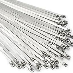 SWSHIV Self Locking Stainless Steel Zip Ties, UV Resistant Metal Cable Ties, High Temperature Resistant Wire Fasteners for Exhaust Wrap, Engine Bay, HVAC, Fencing, Industrial Use 10 PCS-picture-22