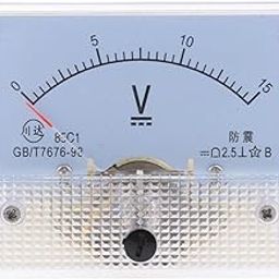LOSA 85C1 DC Rectangle Ammeter Amp Current Tester Analog Panel Voltmeter 0-15 V-13