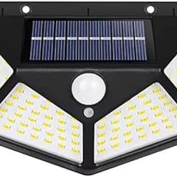 LUNAGARIYA Solar Powered for Wall | Outdoor IP65 Waterproof Lamp | White Glass 100 LED 3 Modes Light | PIR Motion Sensor Security Wall Lamp for Garden | Solar Light, Reduce Electric Bill-9