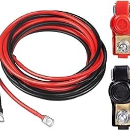 ATORSE™ Generic Copper Sturdy 5 AWG Battery Cables for Solar Automotive Trucks 100cm M10|Home & Garden-image-14