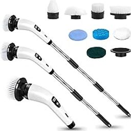 Focus Multipurpose Electric Spin Scrubber, Upgrade LED Display Cordless Shower Scrubber with 9 Replaceable Brush Heads, Adjustable 2 speeds, Power Cleaning Brush for Bathroom, Floor, Kitchen, Tiles-14