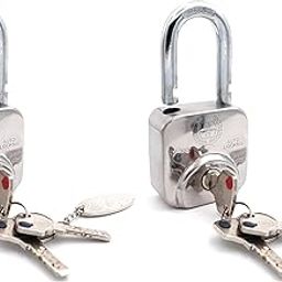Harrison Padlocks/Square Padlock 60mm 12 Pin with 3 Computerised Keys CX-3000-0557 Pack of 2/ Mild Steel Material/Stainless Steel Finish/Door Lock, Shutter Lock, Godown Lock, gate Lock-picture-20