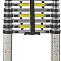 HOME CUBE 3.2 M (10.5 FT) Portable Heavy Duty Collapsible 11 Steps Telescopic Foldable Aluminium Multipurpose Step Ladder EN131 Certified Finger Protection Spacers Household Outdoor Purpose-picture-20