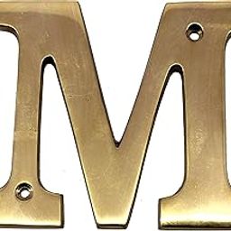 eSplanade Brass House Hotel Door Name Alphabets - Wall Door Plaque Alphabet Letter - Golden - 4" Inches ("M" Alphabet - 4")-image-75