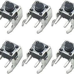 Electronic Spices 6x6x5mm 2 Pin Right Angle Push Button Momentary Tactile Switch Pack of 10-24