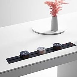 Adivaa Adjustable Plug-in Power Track | Electrical Movable Sliding Rail Socket Power Track | Concealed Wall Mounted Extension for Home, Office, Multiple Tabletop Outlets 1 Year Warranty (Black, 80cm)-image-61