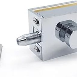 VICTAC Brass Small Size Heavy Duty Glass to Wall Door Lock for Shower Cubicle, Home, Hotel Bathroom - No Need to Cut Glass (Pack of 1)-18