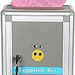 Kretix ABS Plastic Suggestion Box | Drop Box with Lock Wall Mount for Office, Customer Center, Hotel, Home, Business | Ballot Box, Letter Box, Complaint Box (Silver)-18