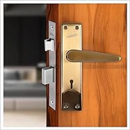 GURUNANAK Mortise Door Lock Handle Set – Iron Material, Premium Gold Finish, Includes Lock Body, Keys, Screws & Spindle – Suitable for Wooden & Metal Doors-9