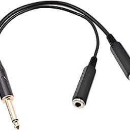 [ 30 CM Length ] Mono 6.35 Male to 2 x 6.35 Female Adapter, 6.35mm TS Male to 2 X TS Female 1/4 Splitter Cable, 6.35mm Mono Splitter, Mono 1/4" Male to Dual Mono 1/4" Female-11