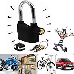 Anti Theft Metal Motion Sensor Alarm Key Lock | 110dBA Waterproof Security Padlock for Home, Office, and Bike Protection | Universal Use Motion-Sensing Door and Lock Alarm-62