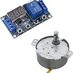 Timer Module Relay, DC 6-30V 1 Channel Relay Timer Switch Trigger Delay Circuit Cycle Adjustable + 4w Auto Swing Motor for Incubator Synchronous Egg Turner Motor 220-240V 5/6rpm w1209-3