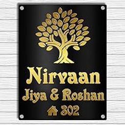 Aarushi Creations Personalized Home Door Name Plate -3 Year Warranty - Acrylic with Acrylic Embossed letters with Mirror Shine 0429D (20x12 Inch)-image-29