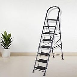 Parasnath 8 Step GoUp Steel Ladder Grey Colour Foldable Step Ladder - Light Weight Step Ladder Anti Skid Plastic Steps - 6 Year Manufacturer Warranty - Made in India-24
