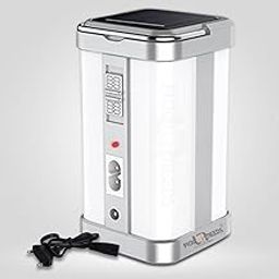 Pick Ur Needs Solar Rechargeable Home Emergency Floor Lantern Lamp Light Super Brightness 4 Side Tube (Silver)-14