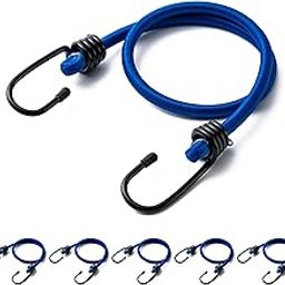 Aegero 18inch Bungee Cords with Hooks,6Pcs Heavy Duty Extra Strong Outdoor Elastic Rope,Multi-Purpose Elastic Bungee Straps for Luggage,Camping,Tarps,Bike Rack,Outdoor Tent,Weatherproof（Blue）-image-50