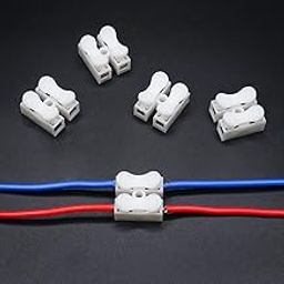 Bitrexup 100pcs Cable Connectors 2 Pins Electrical Push Type Cable Connectors Quick Splice Lock Wire Terminal 220V 10A-12
