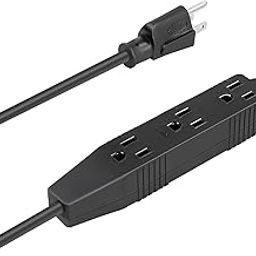 YiIinet - 16/3 Extension Cord, 3 Outlet Power Strip, General Purpose, Indoor and Outdoor Use, UL Listed, Black (10 Feet)-image-27