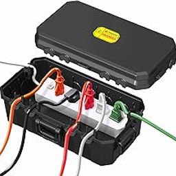 AISVAN Medium Outdoor Electrical Box(10.6x5.5x4.5inch),Weatherproof Connection Box w/6 Cable Entry,IP54 Waterproof Extension Cord Cover Protect Power Strip,Timer,Plug,Holiday Lights,Black-image-15