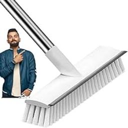 Milton 3 in 1 Bathroom Cleaning Brush with Wiper -Long Handle 180° Rotate Toilet Brush Bathroom Tiles Cleaning, Wiper Floor Scrub for Kitchen Bathroom Cleaning Accessories White-30