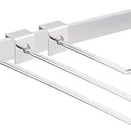 Q1 Beads 12 Pcs. Steel Tube Display Hook 300 mm/12 inch for Square Pipe 15x30 mm -Supermart Shelf Accessories(Chrome)-3