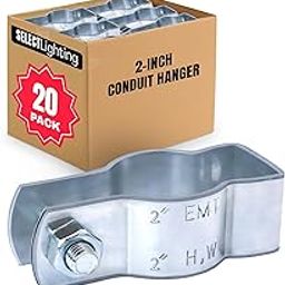 SELECT Lighting Conduit Hanger, 2 Inch Electrical Conduit Clamp with Carriage Bolt and Nut, Galvanized Conduit Clamps, Rigid Conduit Pipe Fittings for Mounting, 20 Pack-11