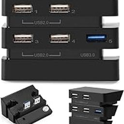 USB Hub, Multi-Port USB Hub, Professional Black ABS for Ps4 Pro with LED Indicators Easy Installation Ps4 Pro Console-image-52